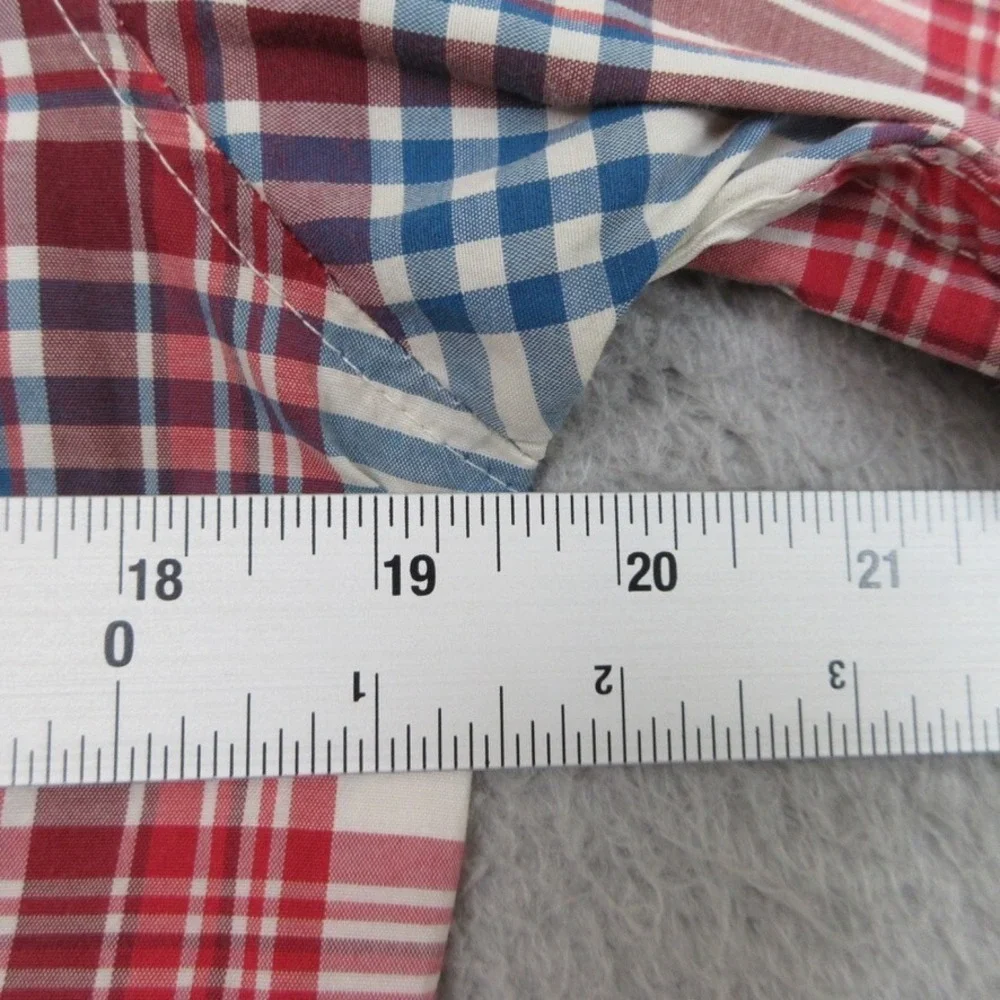 Vintage Levis Shirt Men S Red Blue White Plaid Preppy Americana Outdoorsy Casual